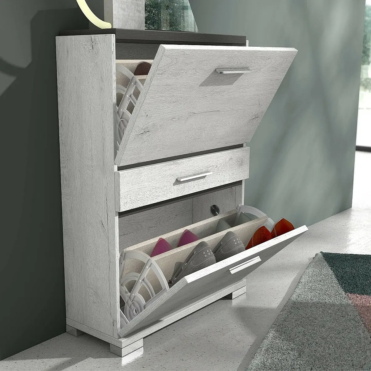 MUEBLE ZAPATERO 2 PTAS. ABATIBLES Y CAJÓN VA4004