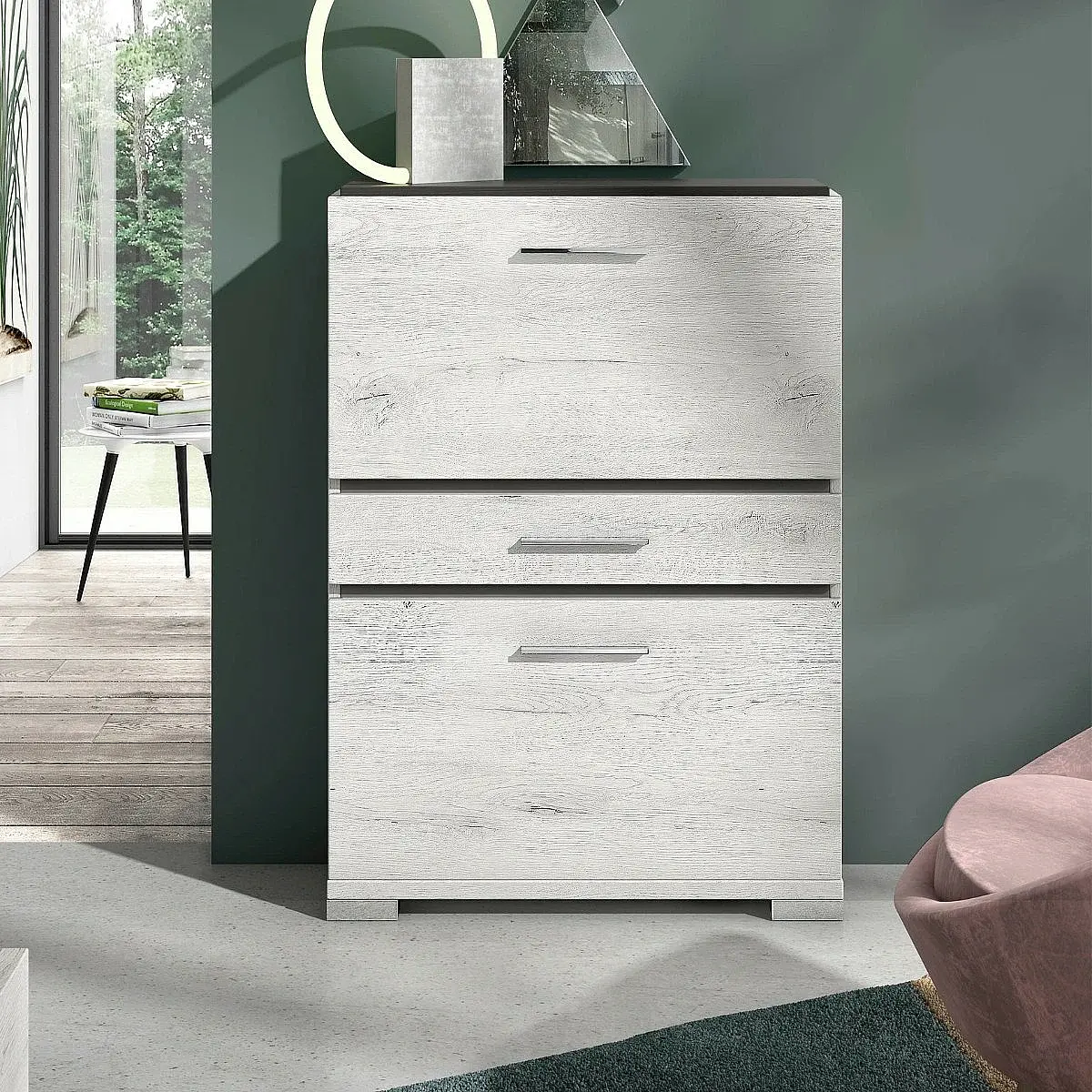 MUEBLE ZAPATERO 2 PTAS. ABATIBLES Y CAJÓN VA4004