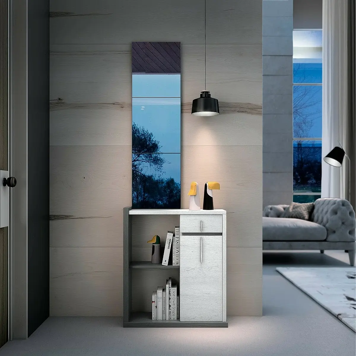 Conjunto recibidor y espejo 108