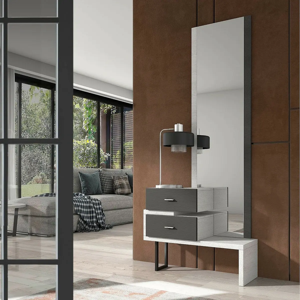 Conjunto recibidor y espejo 113