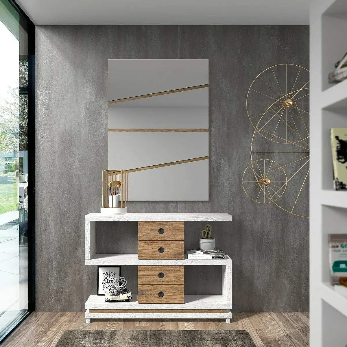 Conjunto recibidor y espejo 114