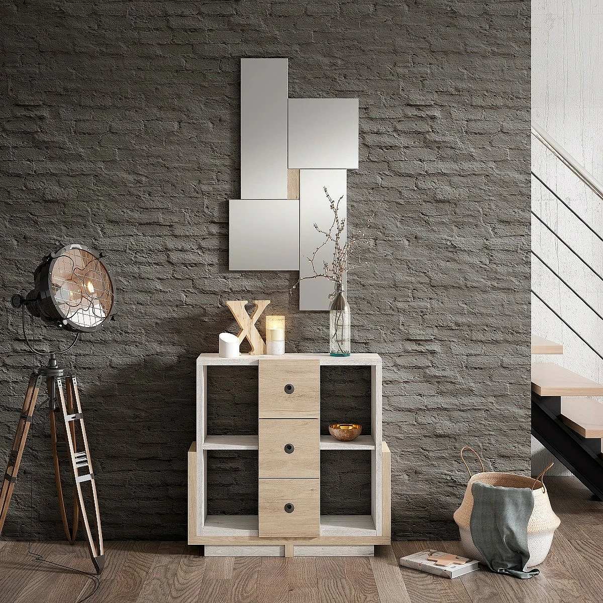 Conjunto recibidor y espejo 117