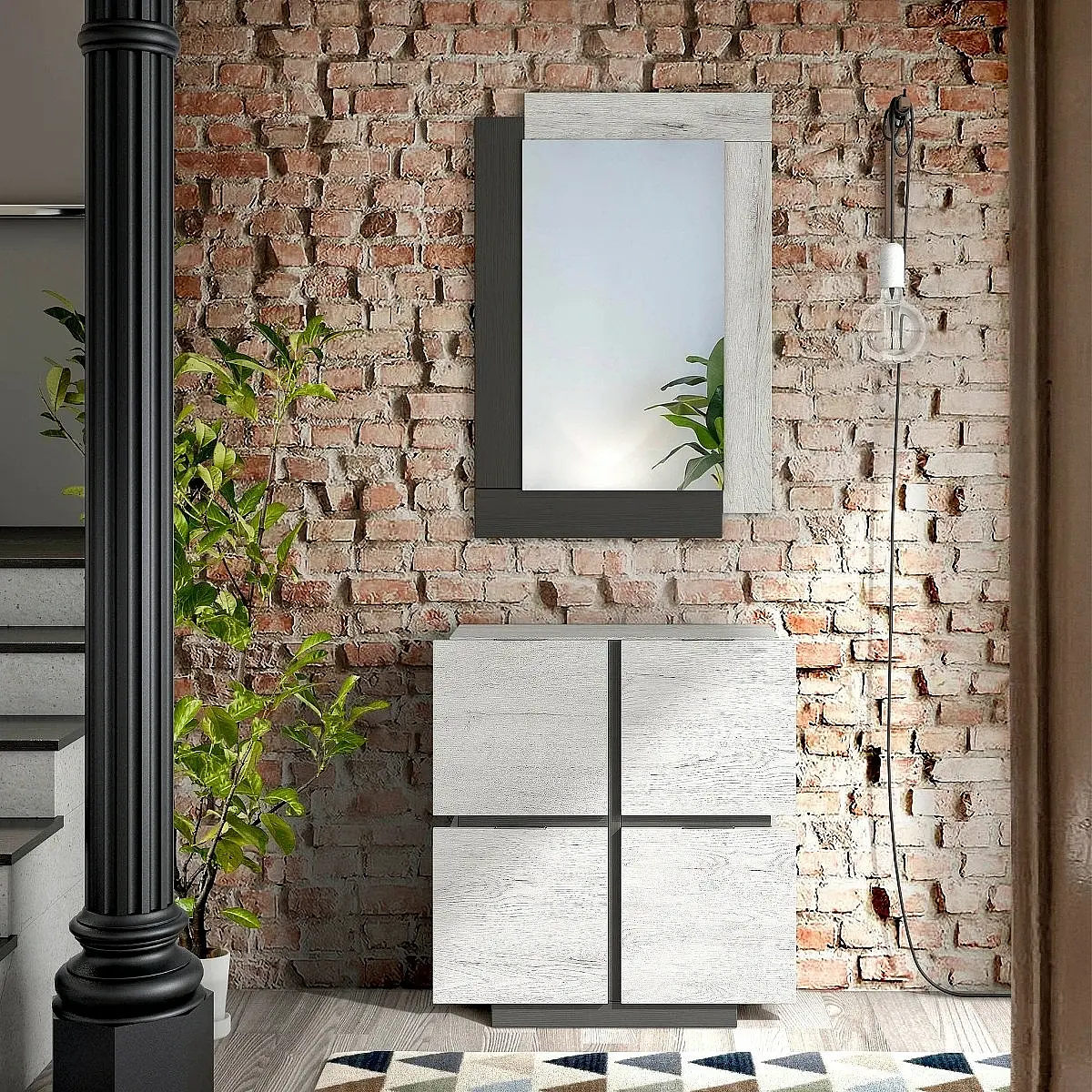 Conjunto recibidor y espejo 122