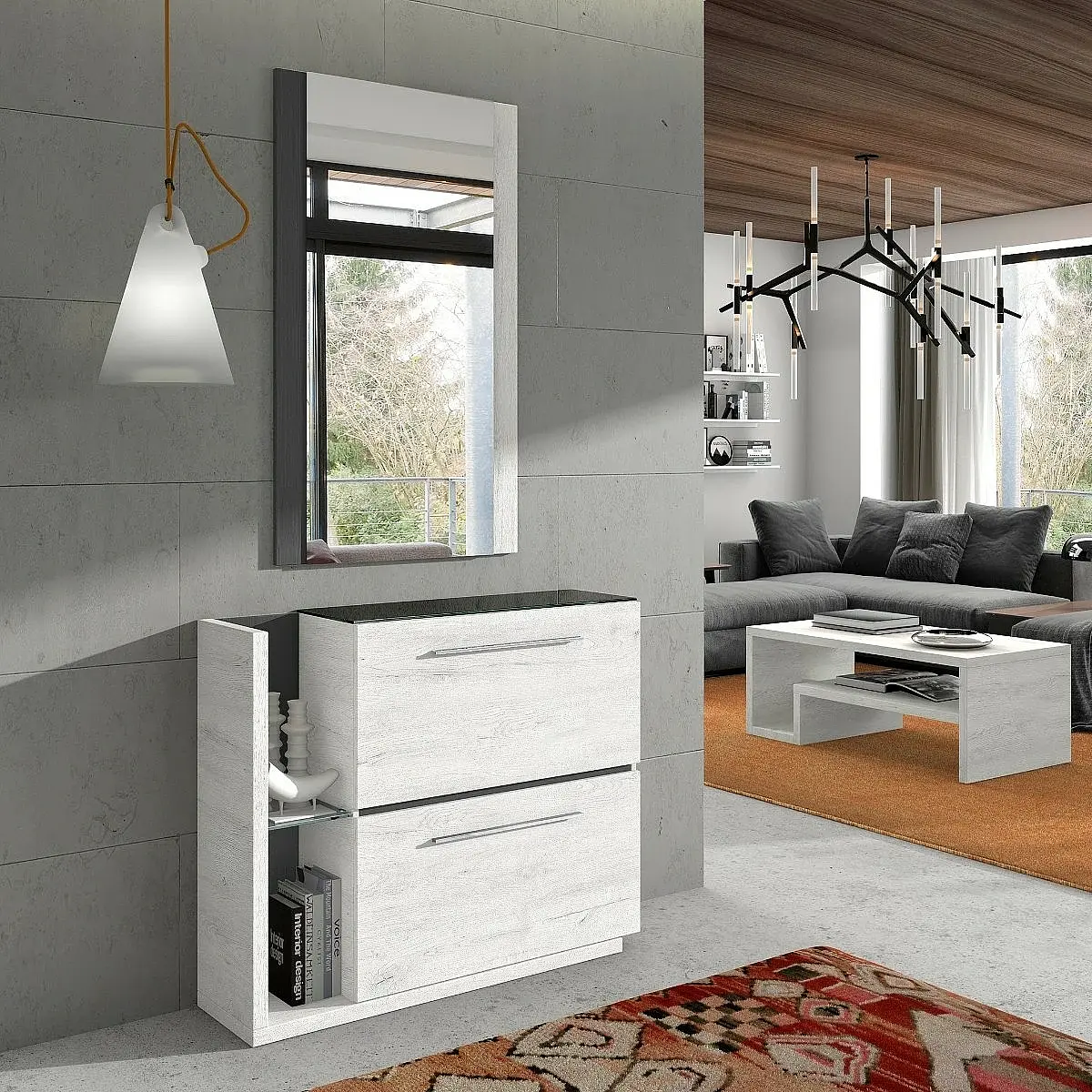 Conjunto recibidor y espejo 138