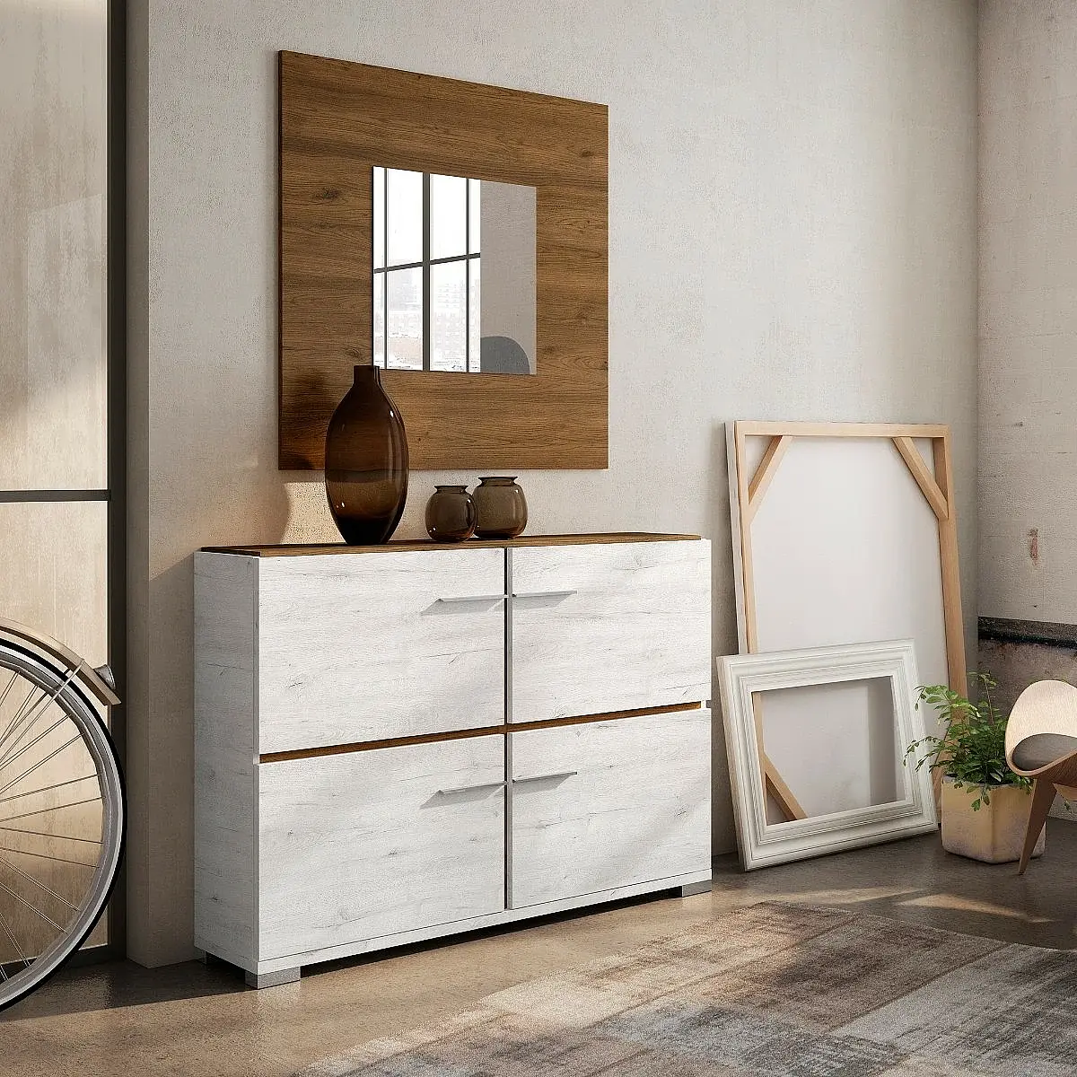 Conjunto recibidor y espejo 141