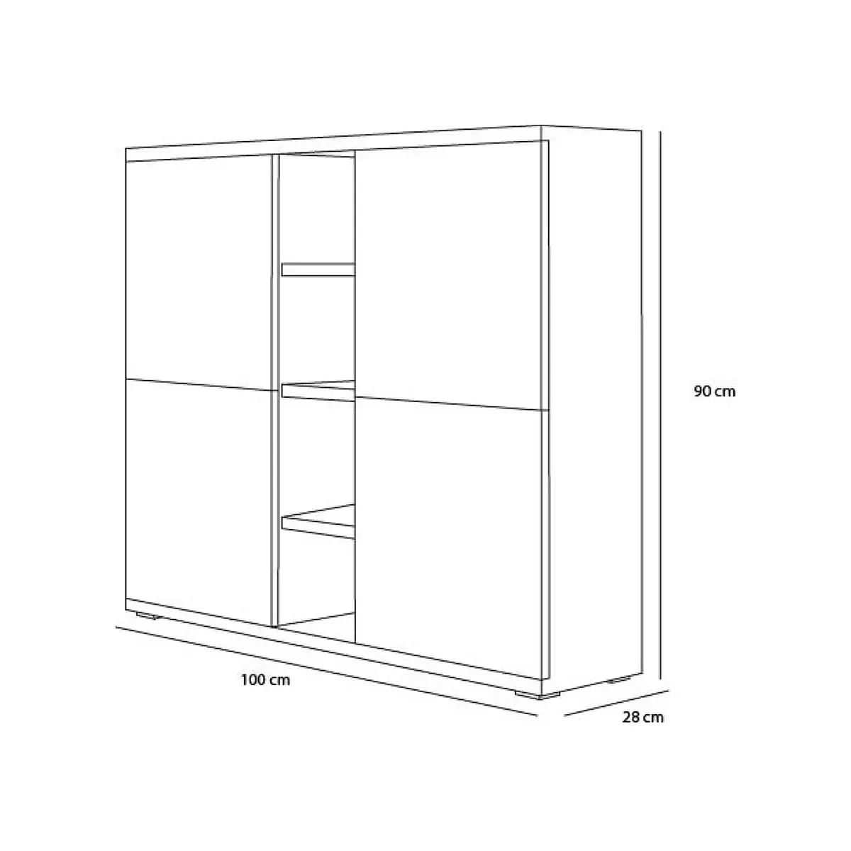 APARADOR AUXILIAR MOD.N124 DE 90X100X28