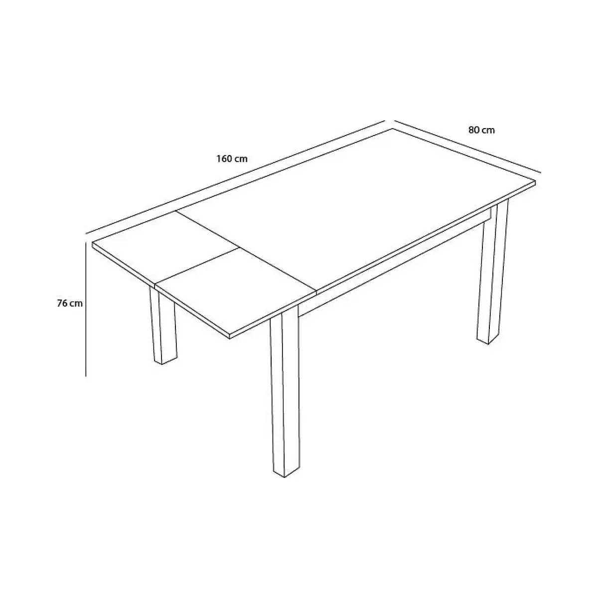 Mesa extensible 8 con detalle cristal