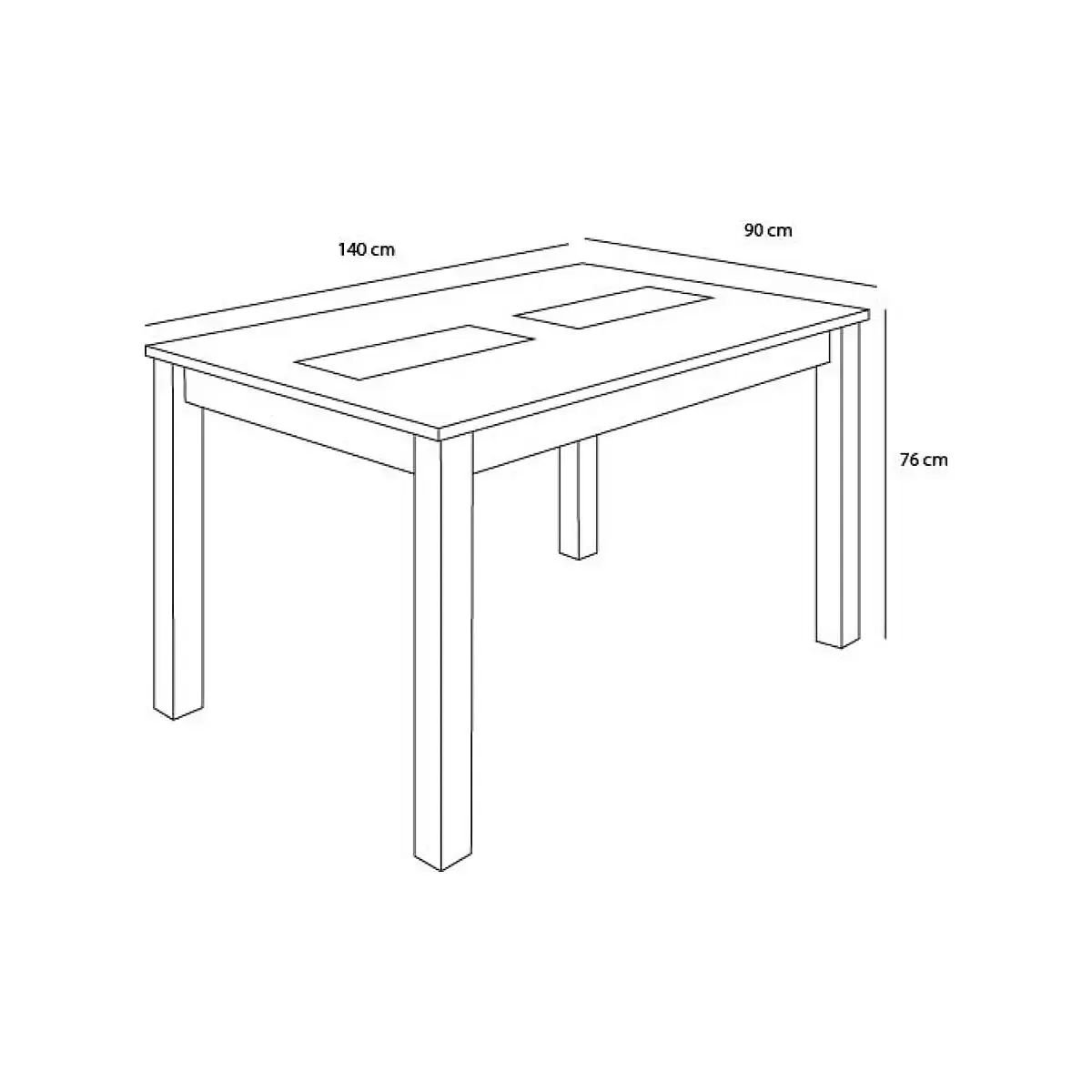 Mesa extensible 12 con cristal