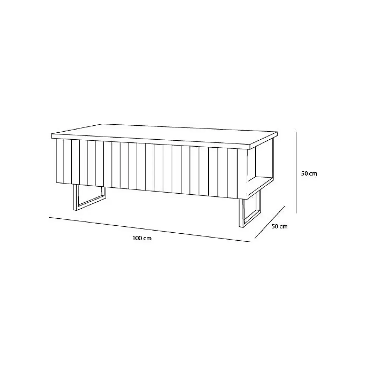 Mesa de centro elevable 316 roble