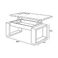 Mesa centro elevable 1000 con cristales