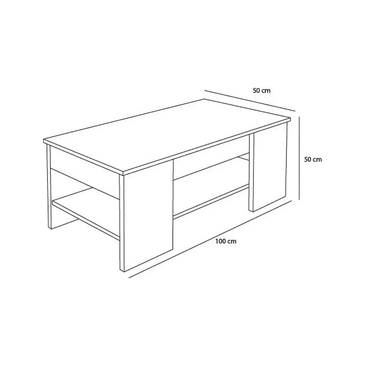 Mesa centro elevable 1092 con cristales