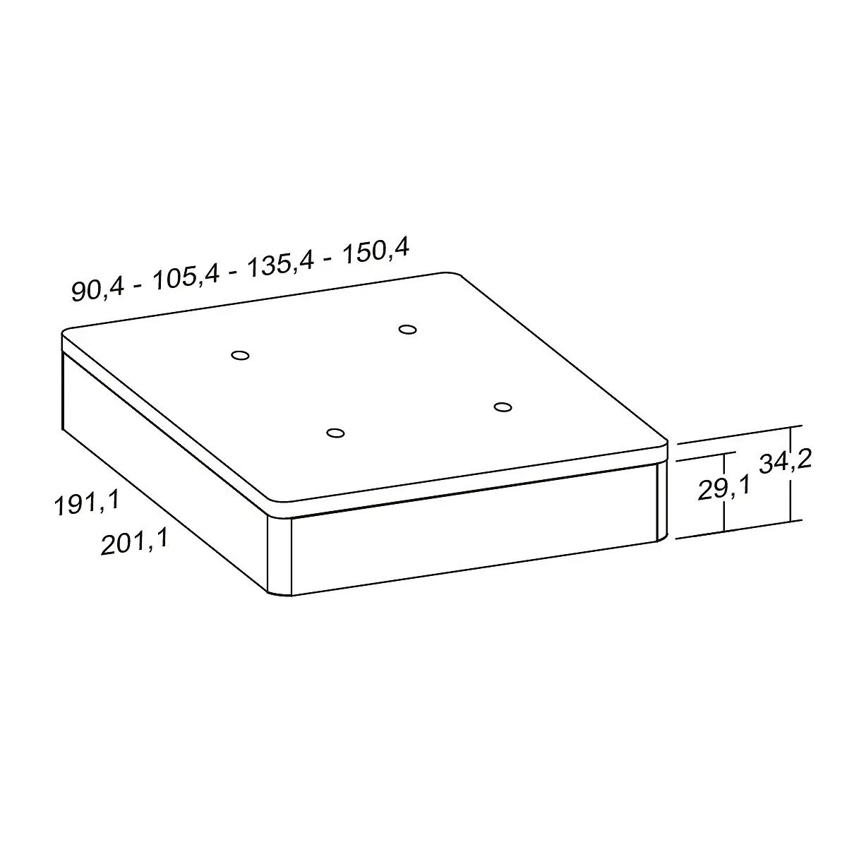 Pack canape madera + colchón Master