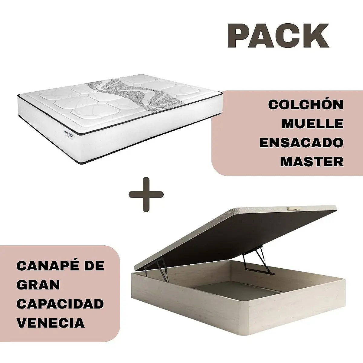 Pack canape madera + colchón Master