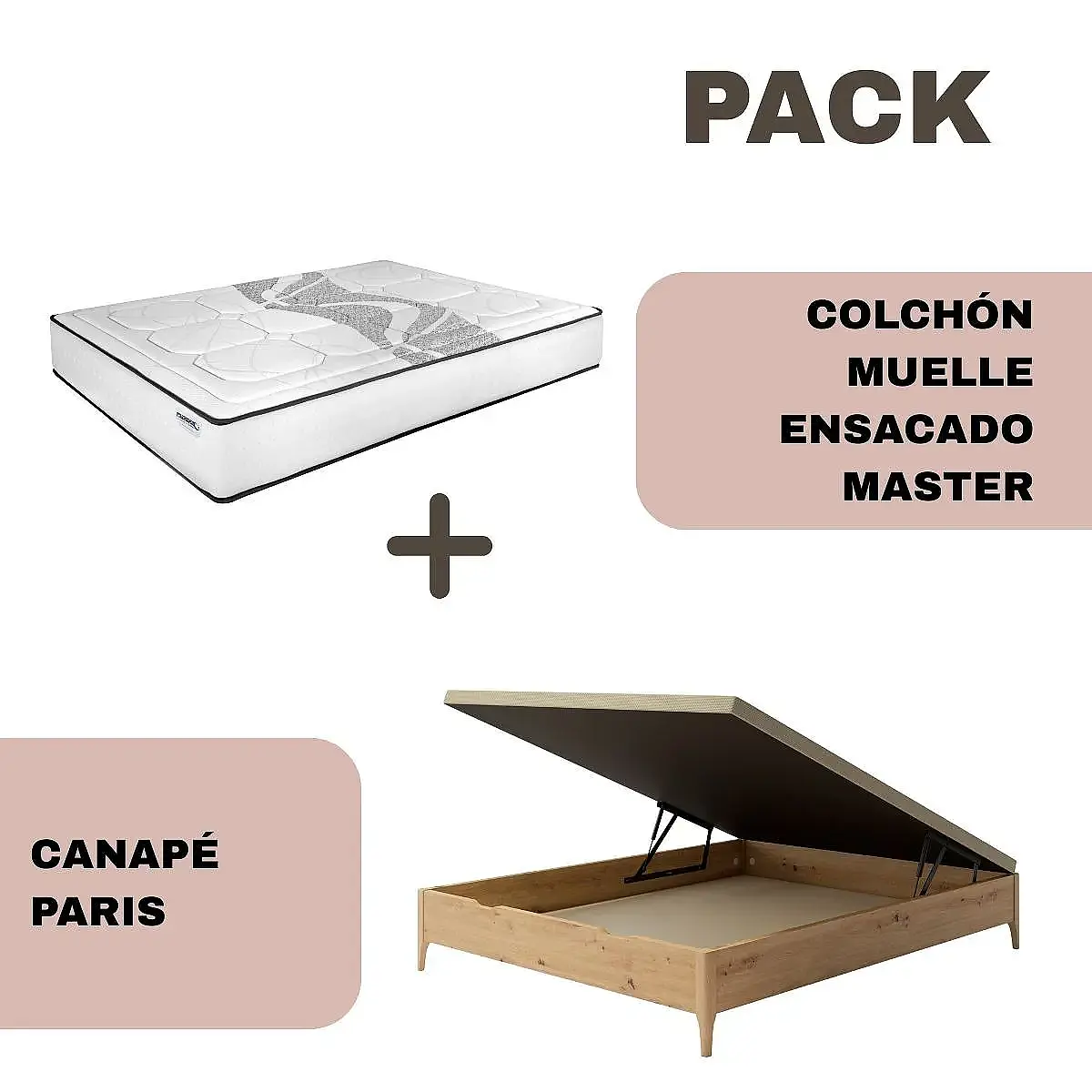Pack canapé madera Paris + colchón Master