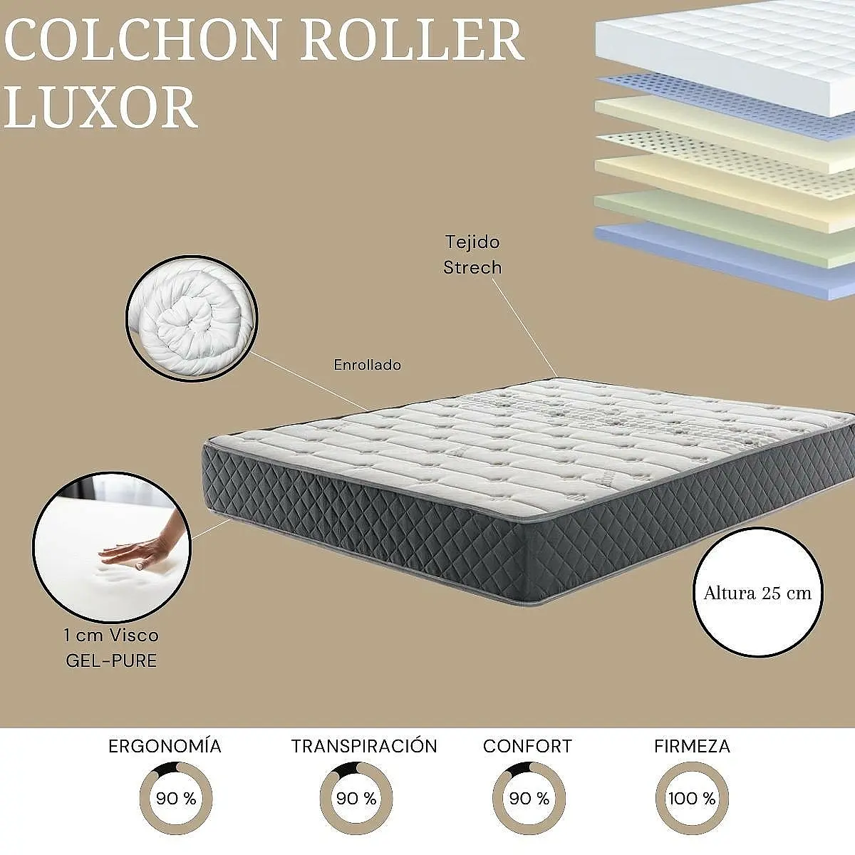 Pack canapé madera Paris + colchón Luxor