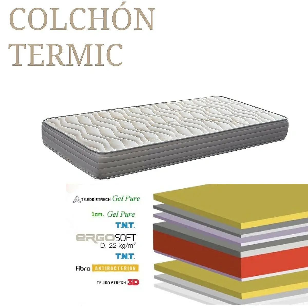 Pack canapé madera Paris + colchón Térmic