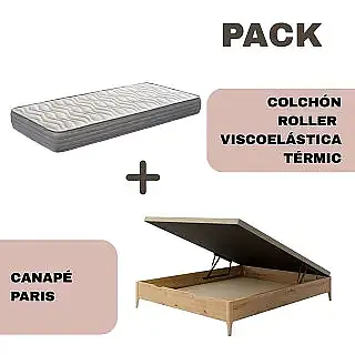 Pack canapé madera Paris + colchón Térmic