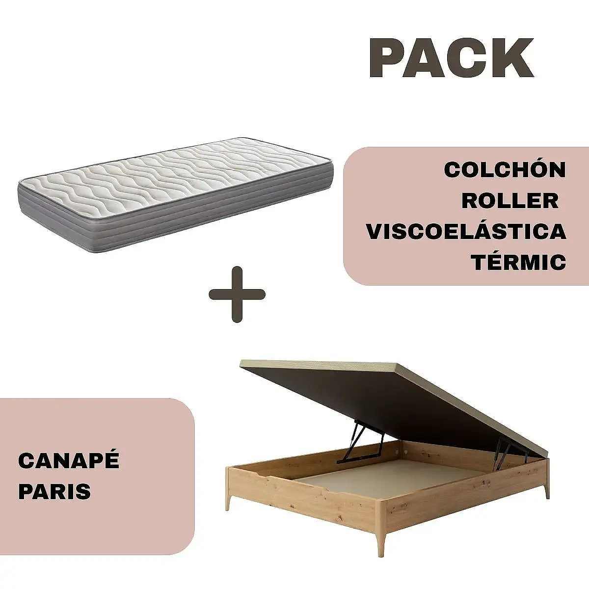 Pack canapé madera Paris + colchón Térmic