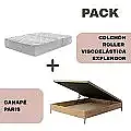 Pack canapé madera Paris + colchón Explendor