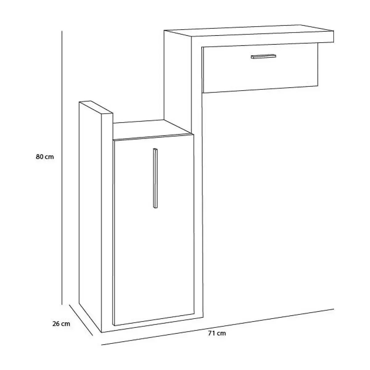 Mueble recibidor puerta y cajon VA1002