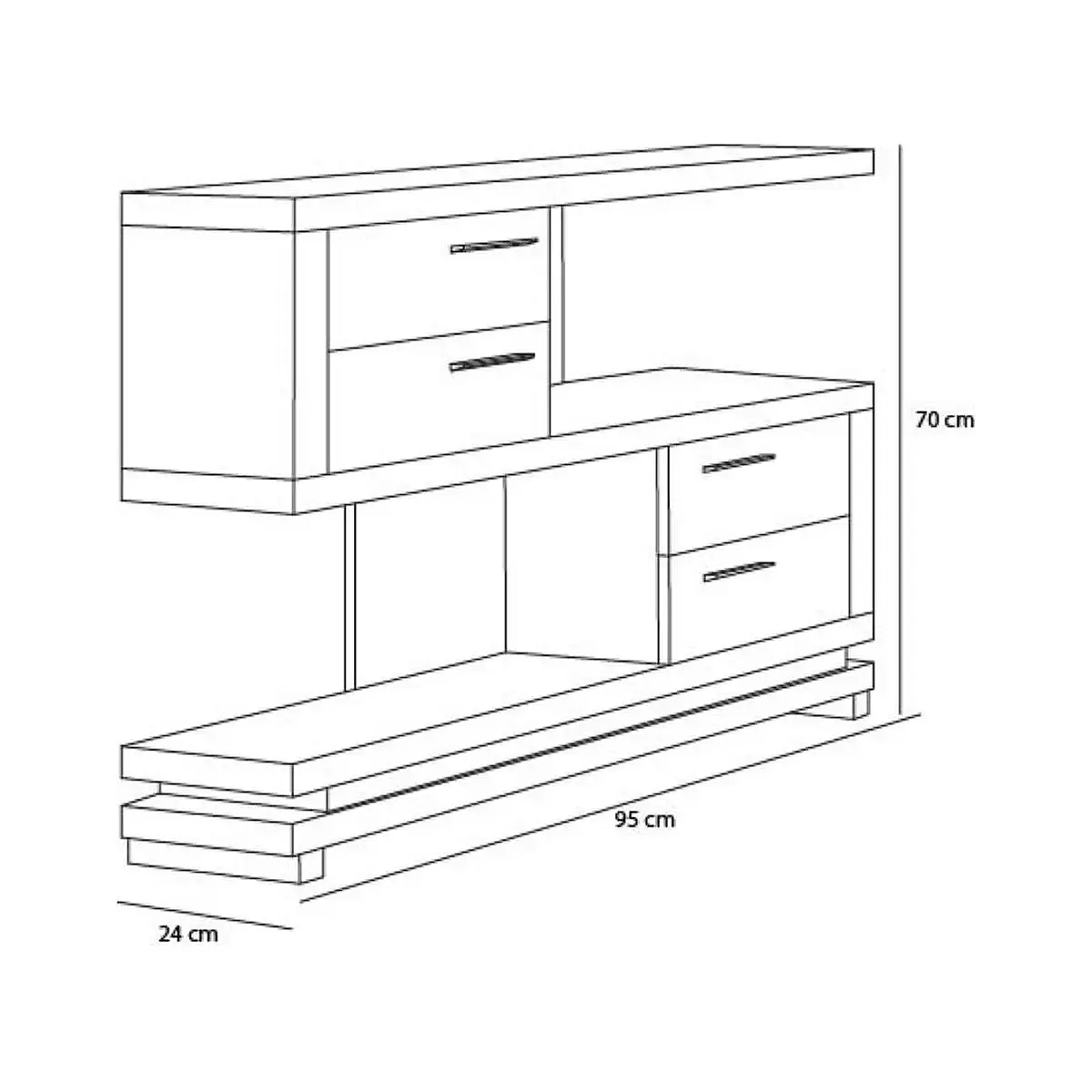 Mueble recibidor 4 cajones VA1003